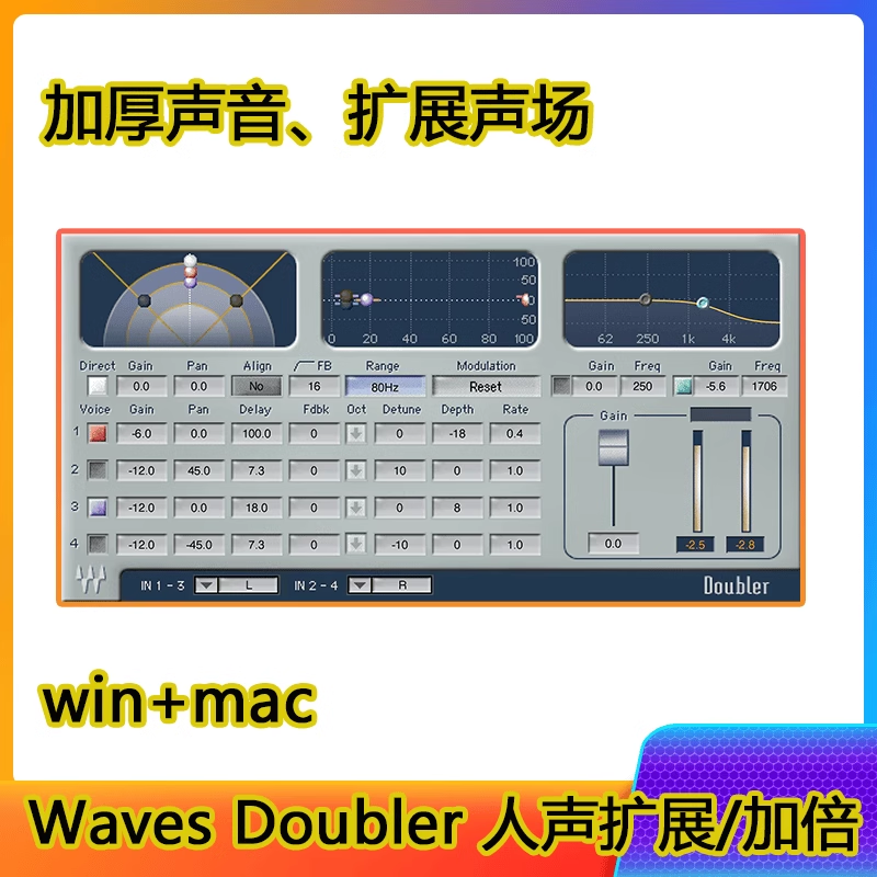 Waves Doubler 声场扩展声音加倍插件混音直播插件包一键安装win+mac-阿九音频