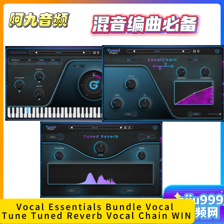 Vocal Essentials Bundle Vocal Tune Tuned Reverb Vocal Chain WIN-阿九音频