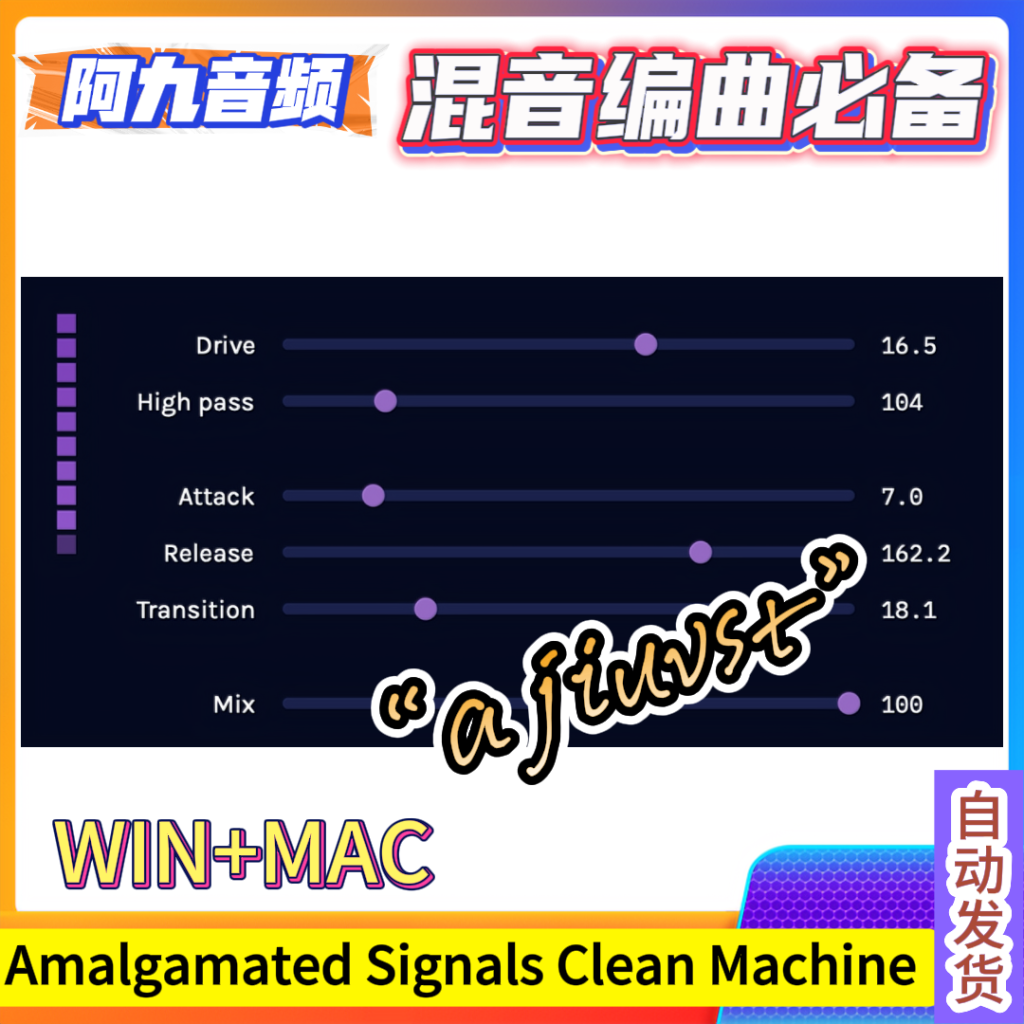 饱和和压缩器插件 Amalgamated Signals Clean Machine V1.0.0 WIN+MAC-阿九音频
